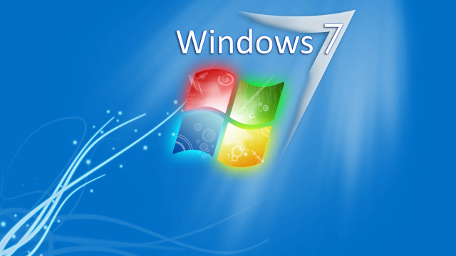Blue background windows7 logo water free wallpaper for desktop - medium preview image