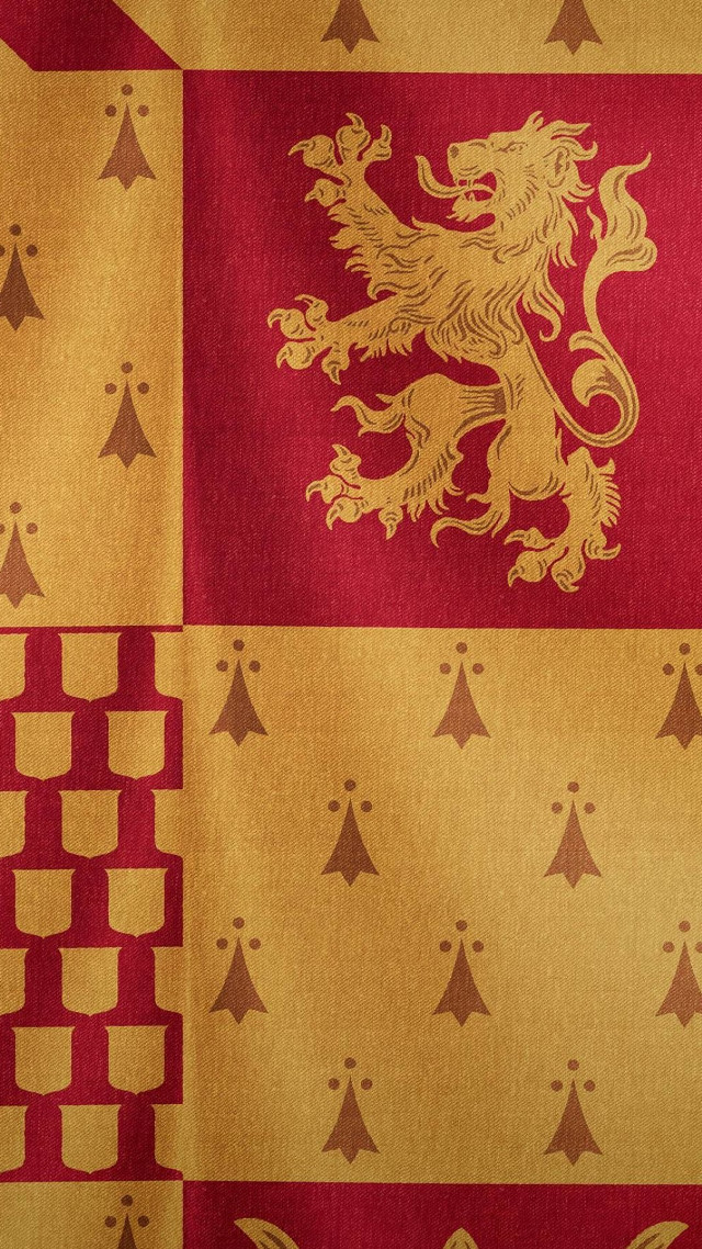 Red gold flag lion castle free wallpaper for mobile - medium preview image