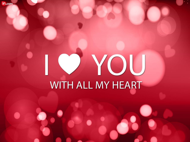 Red heart love bokeh lens free wallpaper for desktop - medium preview image