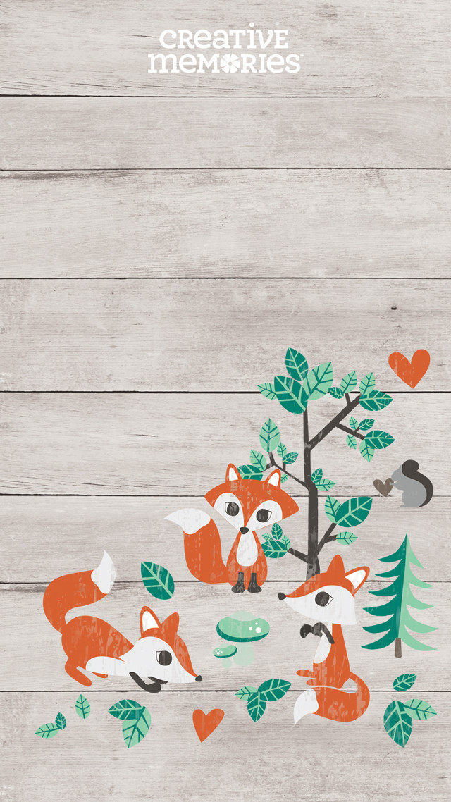 Wooden wall fox tree heart free wallpaper for mobile - medium preview image