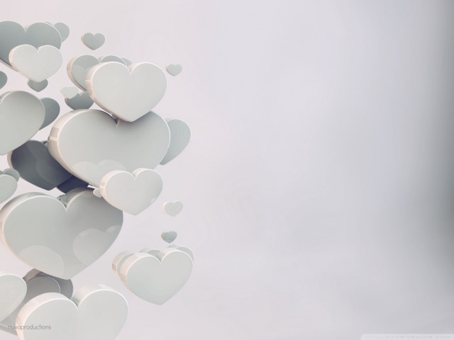 White hearts floating air white free wallpaper for desktop - medium preview image