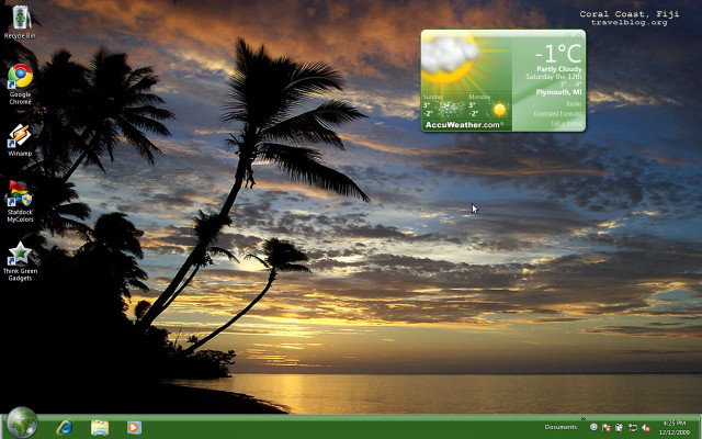 Desktop sunset palm trees clock free wallpaper for desktop - medium preview image