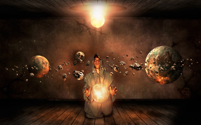 Man sitting room light planets free wallpaper for desktop - medium preview image