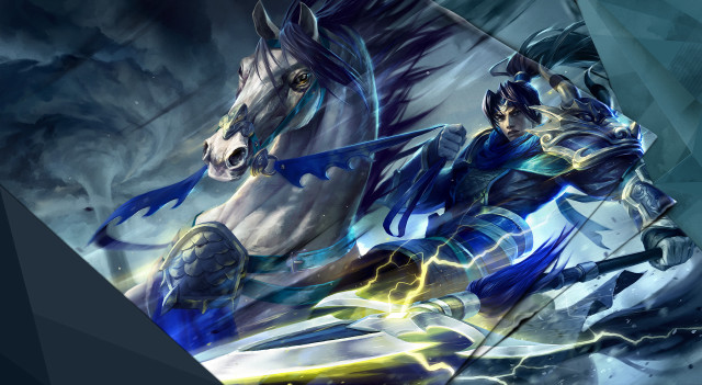 Woman horse storm lightning fantasy free wallpaper for desktop - medium preview image