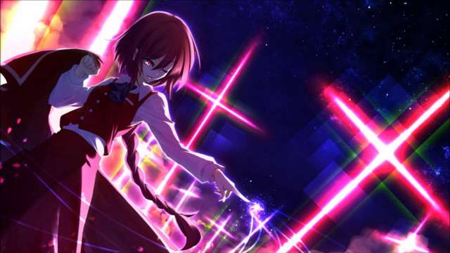 Anime couple neon background stars free wallpaper for desktop - medium preview image