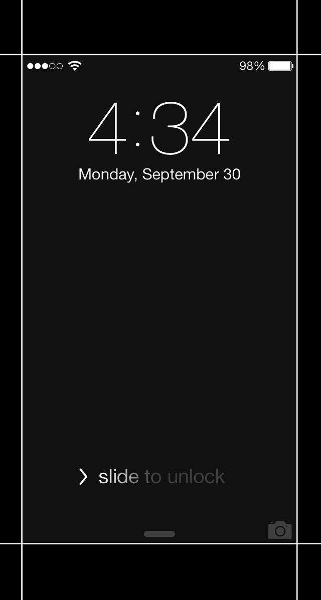 Black iphone clock slide to free wallpaper for mobile - medium preview image