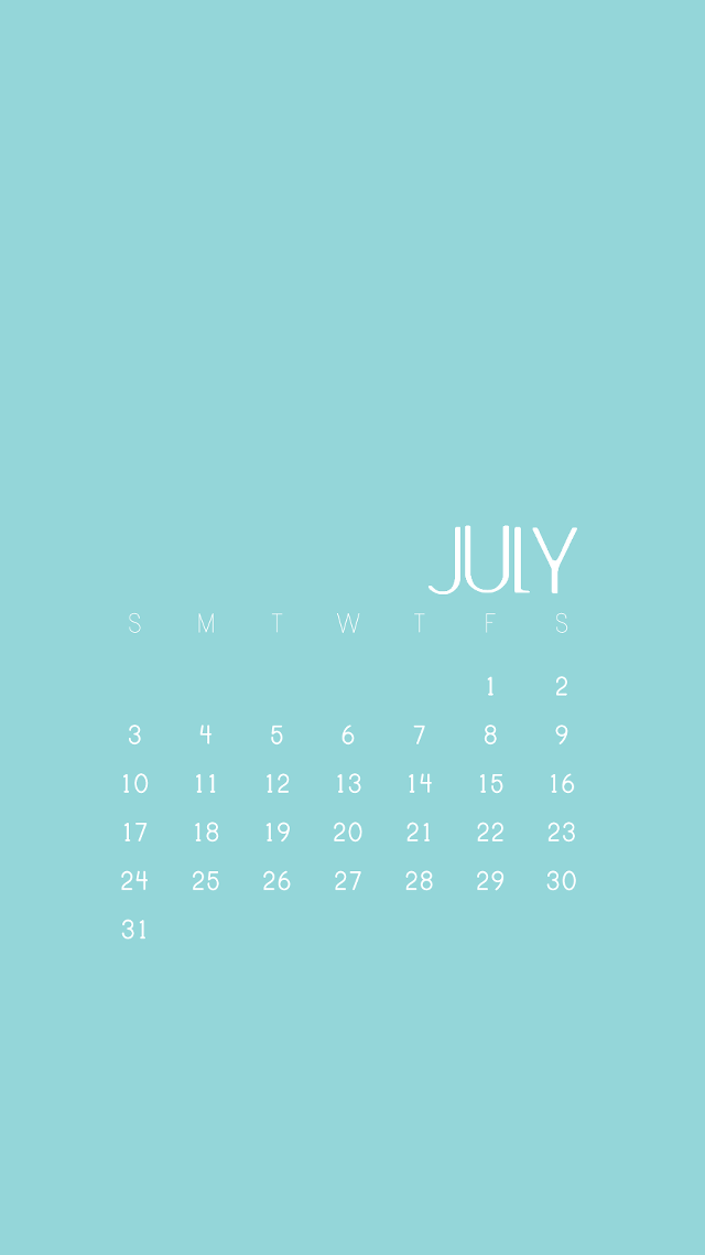 Blue wall calendar july white free wallpaper for mobile - medium preview image