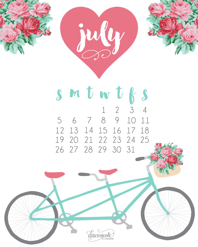 Calendar bicycle flowers spring summer free wallpaper for mobile - medium preview image