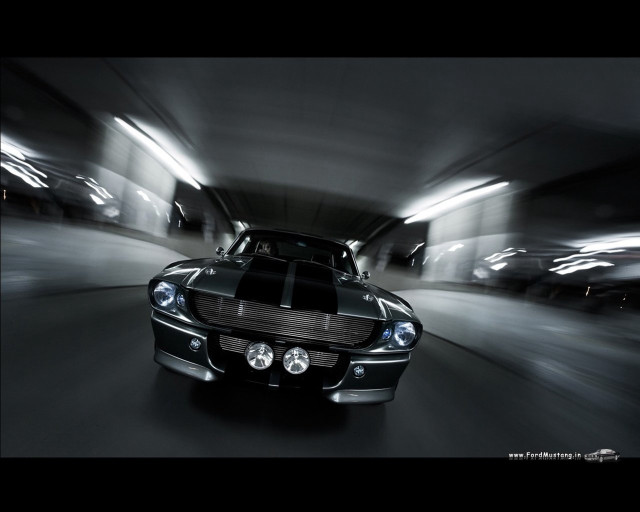 Black white car tunnel headlights free wallpaper for desktop - medium preview image