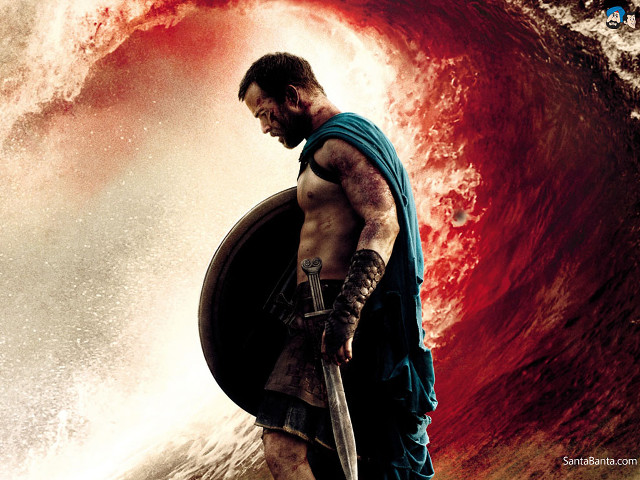 Man blue cape sword movie free wallpaper for desktop - medium preview image