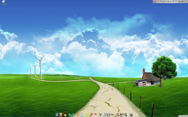 Computer screen house windmills road free wallpaper for desktop - medium preview image