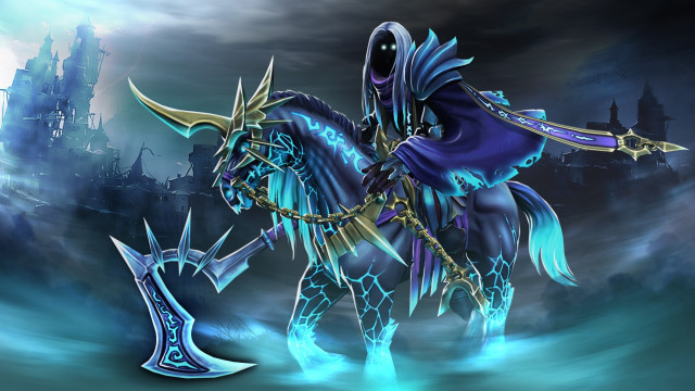 Knight horse sword castle stylized free wallpaper for desktop - medium preview image