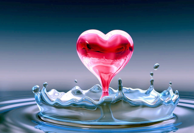 Heart shaped object floating water #3 free wallpaper for desktop - medium preview image