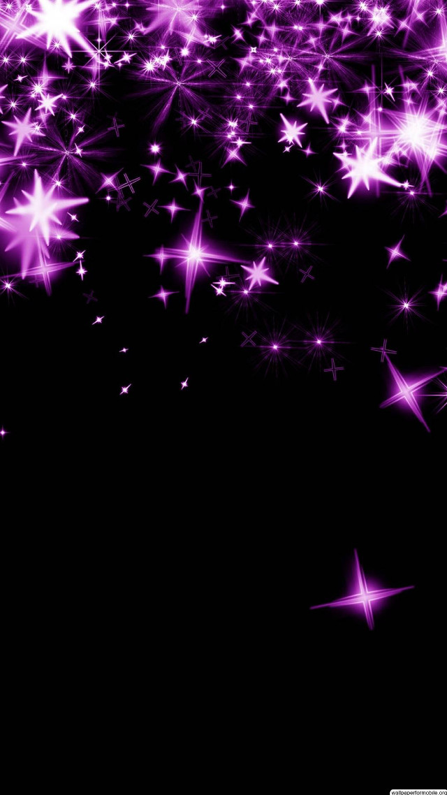 Black background pink stars white free wallpaper for mobile - medium preview image