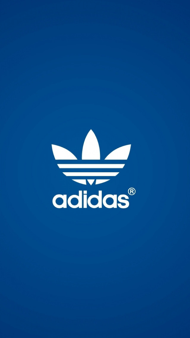 Blue background white adidas logo #6 free wallpaper for mobile - medium preview image