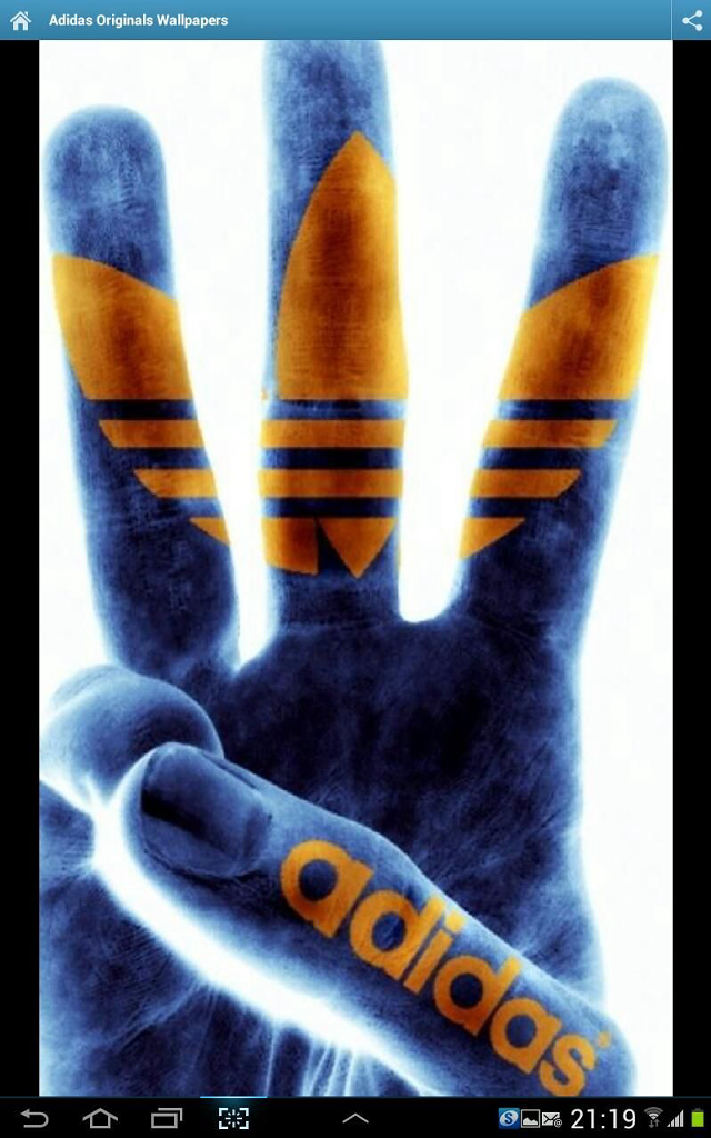 Hand adidas painted yellow arrow free wallpaper for mobile - medium preview image