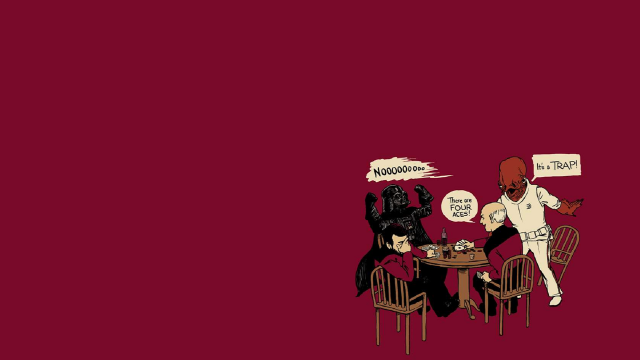 Cartoon man woman table darth free wallpaper for desktop - medium preview image