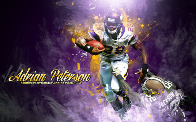 Football player running ball purple free wallpaper for desktop - medium preview image