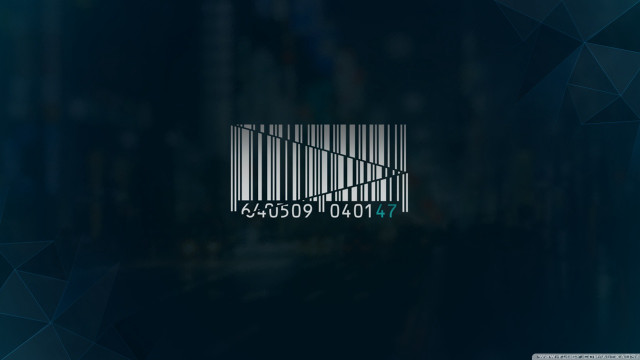 Barcode dark background blue triangle free wallpaper for desktop - medium preview image
