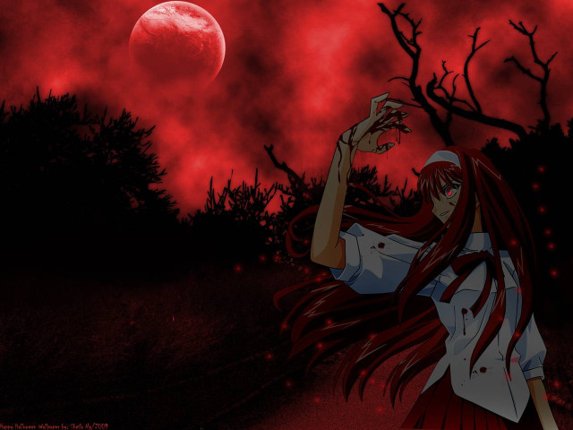 Woman camera red moon trees free wallpaper for desktop - medium preview image