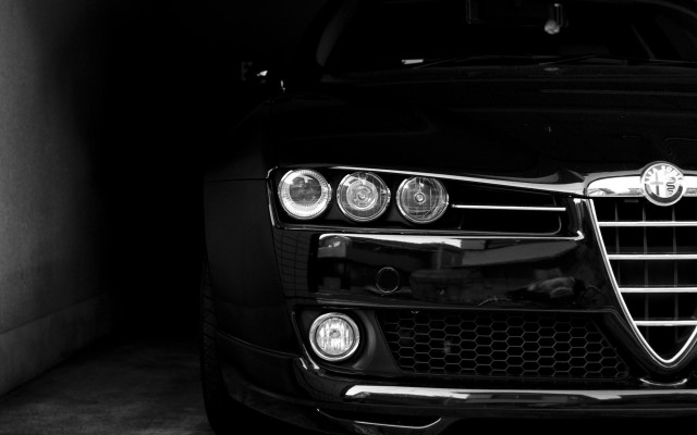 Black white car garage hood free wallpaper for desktop - medium preview image