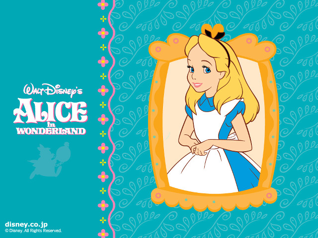 Alice wonderland cartoon character blue free wallpaper for desktop - medium preview image