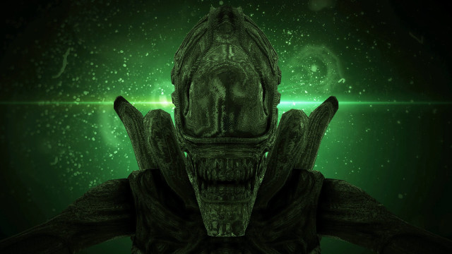 Alien green light background foreground free wallpaper for desktop - medium preview image