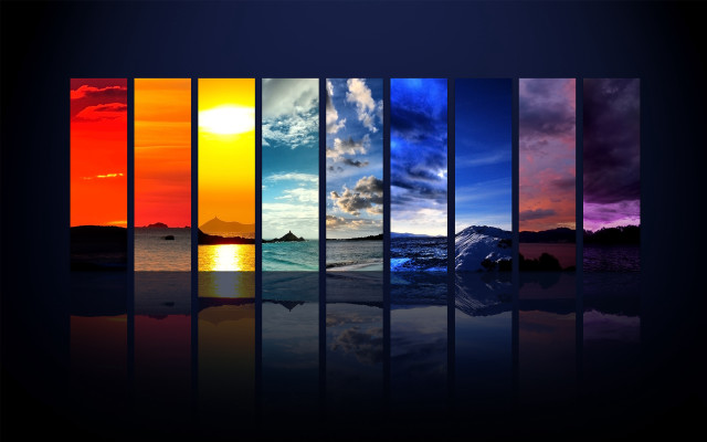 Sky water reflection sun colors free wallpaper for desktop - medium preview image