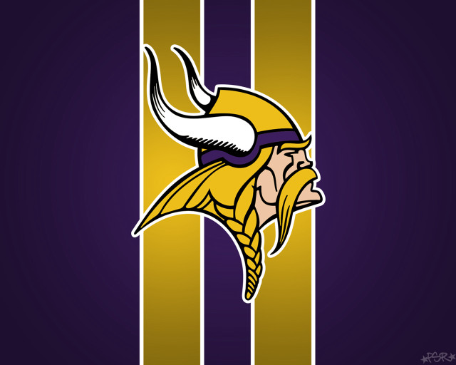 Vikings logo purple gold striped free wallpaper for desktop - medium preview image