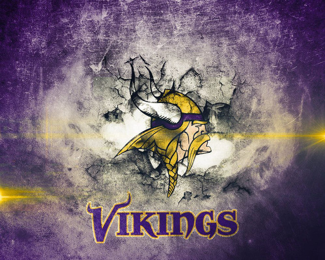 Vikings logo purple background yellow free wallpaper for desktop - medium preview image