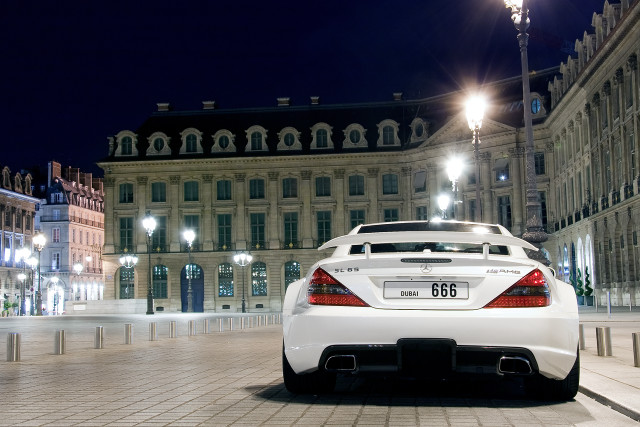 White sports car night building #2 free wallpaper for desktop - medium preview image