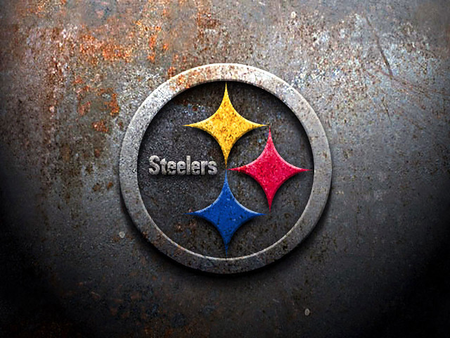 Pittsburgh football logo rusty surface free wallpaper for desktop - medium preview image
