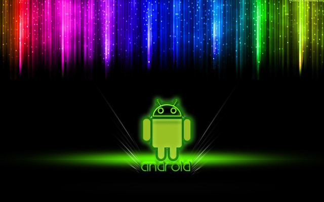 Colorful neon wallpaper little robot free wallpaper for desktop - medium preview image