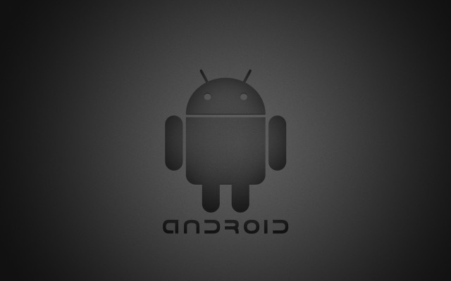 Android logo black white dark free wallpaper for desktop - medium preview image
