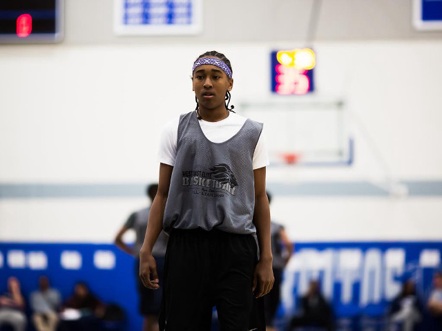 Woman gym basketball standing hands free wallpaper for desktop - medium preview image