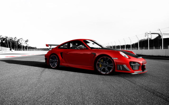Red sports car race track #2 free wallpaper for desktop - medium preview image
