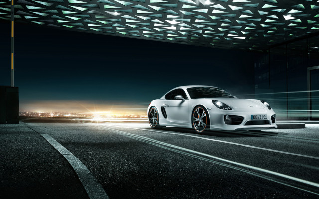 White sports car night city #9 free wallpaper for desktop - medium preview image
