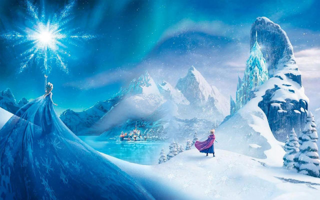 Frozen princess snowy mountain star free wallpaper for desktop - medium preview image