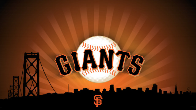 Baseball giants logo sunset sunburst free wallpaper for desktop - medium preview image