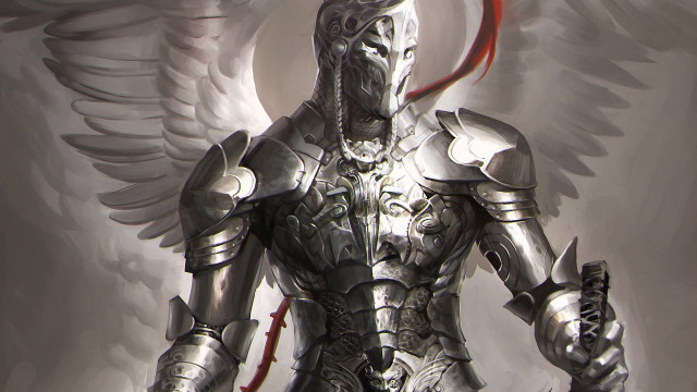 Knight with wings sword in free wallpaper for desktop - medium preview image