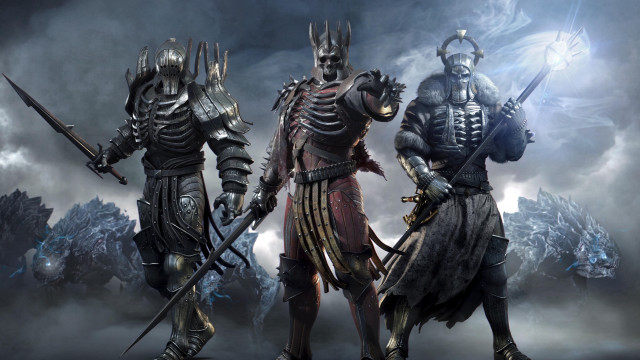 Three knights in armor dark free wallpaper for desktop - medium preview image