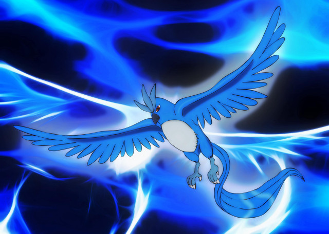 Blue bird flaming wings holography free wallpaper for desktop - medium preview image