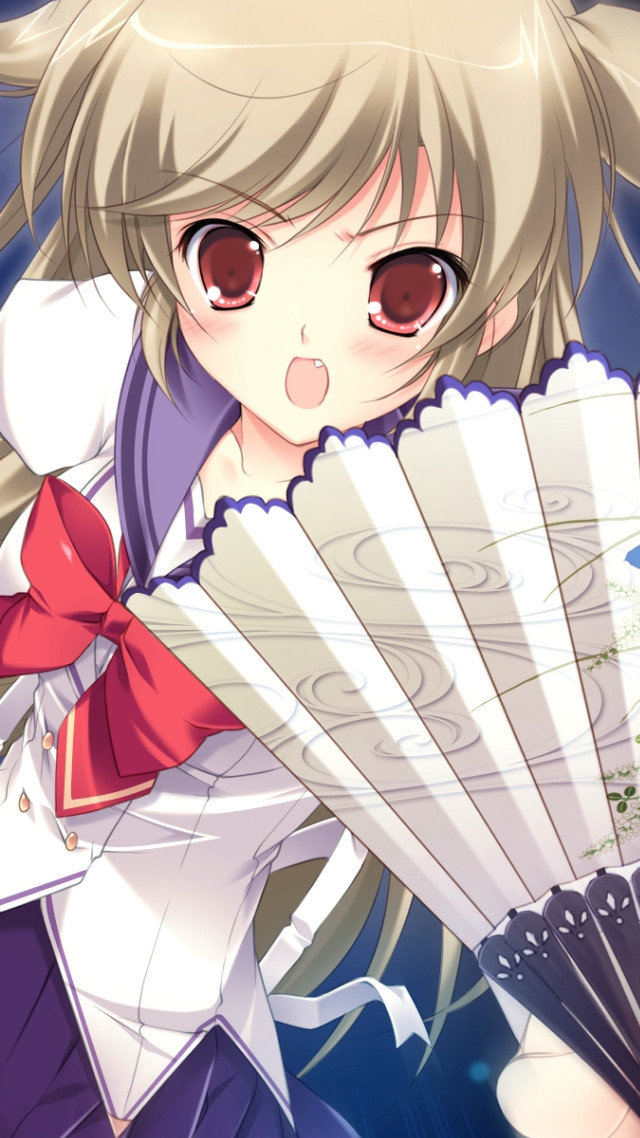 Woman holding fan dress bow free wallpaper for mobile - medium preview image