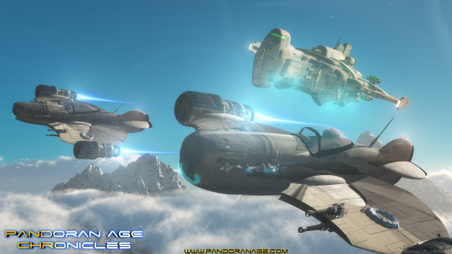 Futuristic flying vehicles sky clouds #2 free wallpaper for desktop - medium preview image