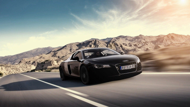 Black sports car mountain road #7 free wallpaper for desktop - medium preview image