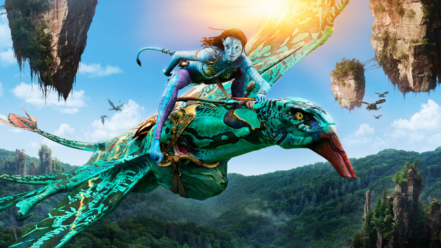 Woman riding green bird forest free wallpaper for desktop - medium preview image