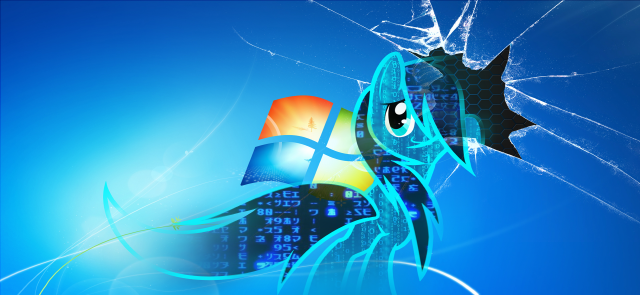 Blue bird broken window cyberpunk free wallpaper for desktop - medium preview image