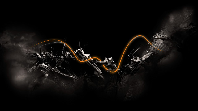 Motorcycle black white orange lights free wallpaper for desktop - medium preview image