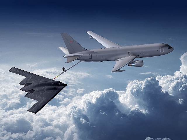 Large jetliner refueling jet cloudy free wallpaper for desktop - medium preview image