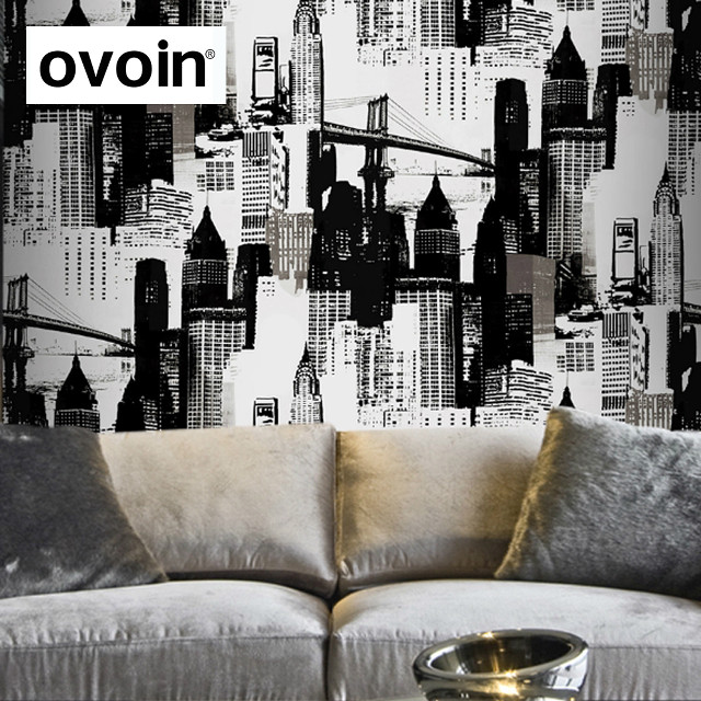 Couch city skyline wall silver free wallpaper for tablet - medium preview image